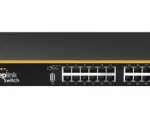 Peplink 24 Port SD Switch - 850W Power Budget - Front View - LAN, USB, Console